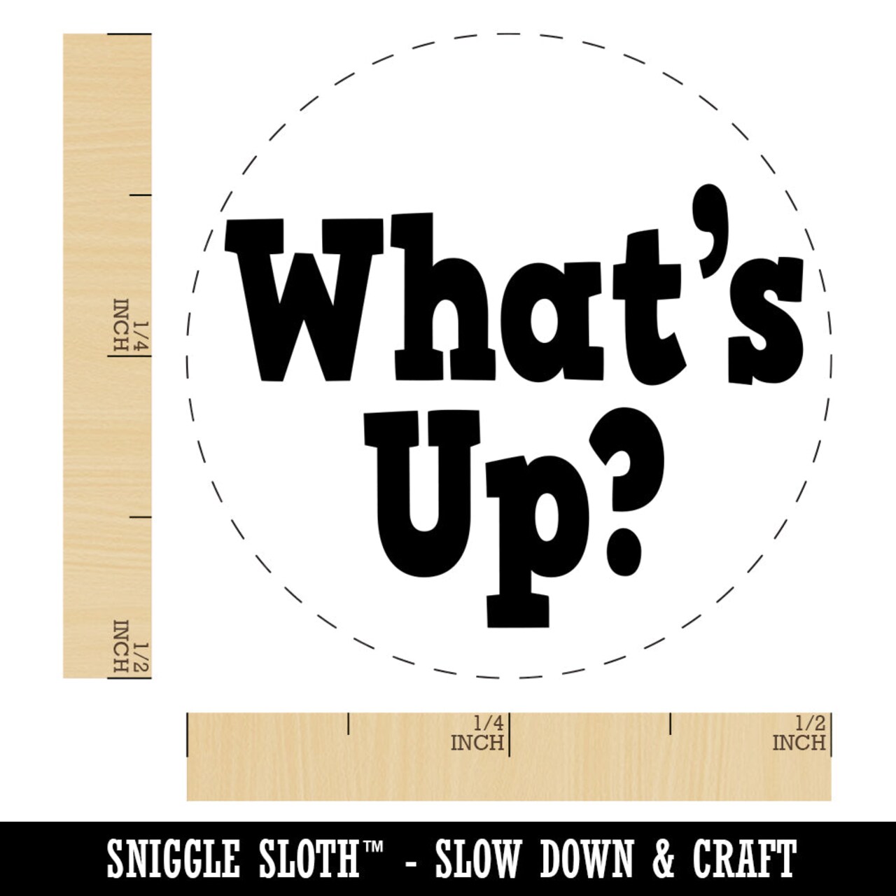 What&#x27;s Up Fun Text Self-Inking Rubber Stamp for Stamping Crafting Planners